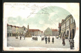 AK Saaz /Zatec, Marktplatz Mit Pragerstrasse  - Czech Republic