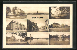 AK Dux / Duchcov, Schloss Am See, Strassenpartie  - Tschechische Republik