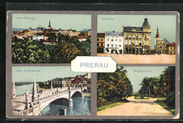 AK Prerau, Neue Beton-Brücke, Niederring, Michalov-Park  - Tschechische Republik