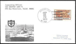 US Space Cover 1973. "Skylab 3" Recovery. Support Ship USS Grapple. Honolulu - United States