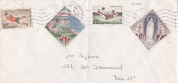 Monaco--1964--Lettre De MONTE-CARLO Pour PARIS-75 (France)--.timbres (football+religion)  Sur Lettre....cachet - Lettres & Documents
