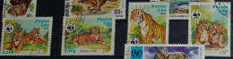 LAOS 1984, WWF, Tiger, Animals, Fauna, Mi #706-9, Used - Roofkatten