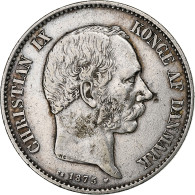 Danemark, Christian IX, 2 Kroner, 1875, Copenhagen, Argent, TTB+, KM:798.1 - Dinamarca