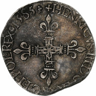 France, 1/4 Ecu, 1585, La Rochelle, Argent, TTB, Gadoury:494 - 1574-1589 Hendrik III