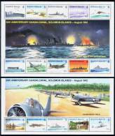 Solomon Islands 1992 50th Anniversary Of Battle Of Guadacanal Airplane Ship Mnh Vf - Salomon (Iles 1978-...)