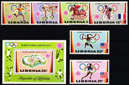Liberia 826 - 831 A, Block 60 A Postfrisch Olym. Spiele #JI123 - Autres & Non Classés