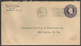 1933 West Virginia Beckley Dec 11 Bank Corner Card - Briefe U. Dokumente
