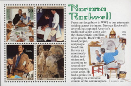 1994 Norman Rockwell Souvenir Sheet, Mint Never Hinged - Unused Stamps