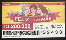 118 B,  Lottery Tickets, Portugal, « DIA DA MÃE », « MATHER''S DAY », 2024 - Lotterielose