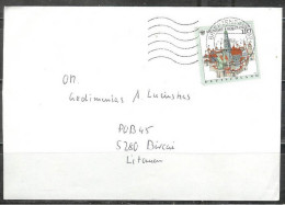 1998 City Of Nordingen Used On Cover To Bircai, Lithuania - Lettres & Documents