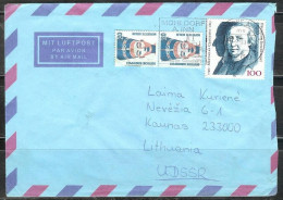 1990 - 100pf Matthias Claudius Writer To Kaunas, Lithuania - Lettres & Documents