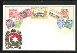 Künstler-AK Kreta, Briefmarken Und Wappen  - Stamps (pictures)