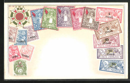 Künstler-AK Zanzibar, Briefmarken Und Wappen  - Timbres (représentations)