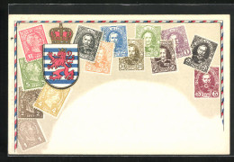 Künstler-AK Luxembourg, Briefmarken Und Wappen  - Stamps (pictures)