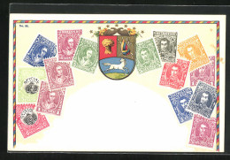 Lithographie Venezuela, Briefmarken Und Wappen  - Timbres (représentations)