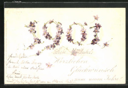 AK Glückwunsch Zum Jahr 1901, Blumen, Jahreszahl  - Autres & Non Classés