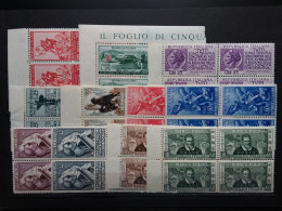 REPUBBLICA - 11 Quartine Anno 1954 - Nuovi ** (4 Quartine Gomma Ingiallita) + Spese Postali - 1946-60: Mint/hinged