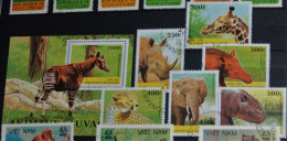 GUINEA 1997, Animals, Elephant, Gepard, Giraffe, Rhino, Hippo, Mi #1631-6 + B508, Used - Autres & Non Classés