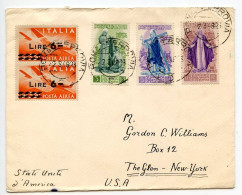 Italy 1948 Cover; Roma (Rome) To The Glen, New York; Scott 489-491 St. Catherine Of Siena & C115 Surcharged Air Post - 1946-60: Marcophilie