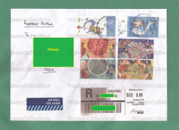 SINGAPORE 2024 - Registered Cover / Letter With DRAGON YEAR 2v + FESTIVALS 4v Stamps - Lunar New Year, Celebrations, Eid - Singapur (1959-...)
