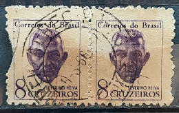 Brazil Regular Stamp RHM 519 Famous Figures Severino Neiva 1963 Pair Circulated 2 - Gebruikt