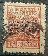 Perfins Brazil Regular Stamp RHM 482 Granddaughter Wheat Gastronomy Circulated 1946 3 - Used Stamps