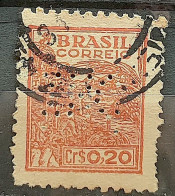 Perfins Brazil Regular Stamp RHM 482 Granddaughter Wheat Gastronomy Circulated 1946 1 - Used Stamps