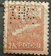 Perfins Brazil Regular Stamp RHM 357 Granddaughter Wheat Gastronomy Circulated 1941 17 - Oblitérés