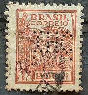 Perfins Brazil Regular Stamp RHM 357 Granddaughter Wheat Gastronomy Circulated 1941 12 - Gebruikt