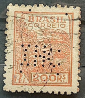 Perfins Brazil Regular Stamp RHM 357 Granddaughter Wheat Gastronomy Circulated 1941 8 - Used Stamps