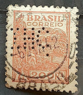 Perfins Brazil Regular Stamp RHM 357 Granddaughter Wheat Gastronomy Circulated 1941 11 - Oblitérés