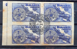 C 246 Brazil Stamp Brazilian Air Force In Italy Military Aircraft Senta A Pua 1949 Block Of 4 CPD RJ 1 - Unused Stamps