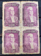 A 74 Brazil Stamp Centenary Joaquim Nabuco Abolitionist 1949 Block Of 4 1 - Unused Stamps