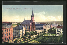 AK Oderberg, Ringstrasse Mit Schule Und Kirche  - Czech Republic