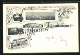 AK Landskron, Gold- U. Silberwarenfabrik Rud. Langer, K. K. Tabakfabrik, Schlossberg  - Czech Republic