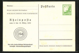 AK Rheinposta 1938, Ganzsache, Alter Entwertungsstempel  - Timbres (représentations)