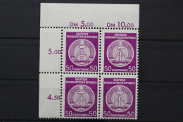 DDR Dienst A, MiNr. 26 X II, 4er Block, Ecke Li. Oben, Postfrisch - Autres & Non Classés