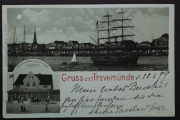 Travemünde, Blick Zur Stadt Vom Wasser Aus, Restaurant Zur Post - Other & Unclassified