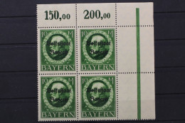 Bayern, MiNr. 132 II A, Viererblock, Ecke Re. Oben, Postfrisch - Brême