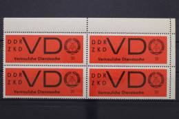 DDR Dienst D, MiNr. 3 X, 4er Block, Ecke Rechts Oben, Postfrisch - Autres & Non Classés
