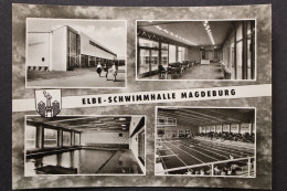 Magdeburg, 4 Ansichten Der Elbe-Schwimmhalle, Wappen - Other & Unclassified