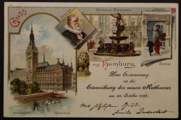 Hamburg, Einweihung Des Neuen Rathaus Am 26.10.1897, Senator, Brunnen - Autres & Non Classés