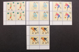 Deutschland, MiNr. 1499-1502, 4er Blöcke, Ecke Li. U., Postfrisch - Unused Stamps