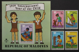 Malediven, MiNr. 822-825 + Block 57, Postfrisch - Maldives (1965-...)