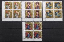 Deutschland, MiNr. 1578-1581, 4er Blöcke, Ecke Li. U., Postfrisch - Unused Stamps