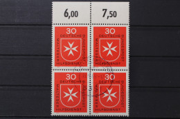 Deutschland (BRD), MiNr. 600, Viererblock, Oberrand, Gestempelt - Used Stamps