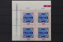 DDR, MiNr. 1946, Viererblock, Ecke Links Oben, Postfrisch - Sonstige & Ohne Zuordnung