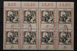 Deutschland (BRD), MiNr. 674, Achterblock, Oberrand, Gestempelt - Used Stamps