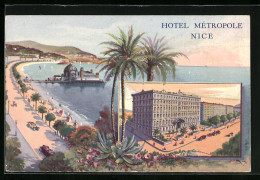 CPA Illustrateur Nice, Hotel Métropole, Vue Générale  - Cafés, Hotels, Restaurants