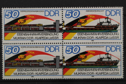 DDR, MiNr. 3052 PF I, Viererblock, Postfrisch - Errors & Oddities